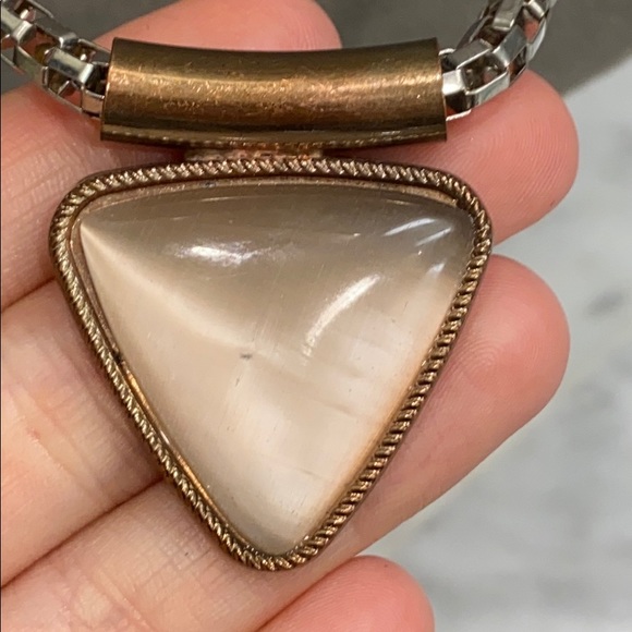 Triangle Two-Tone Necklace - Picture 3 of 4